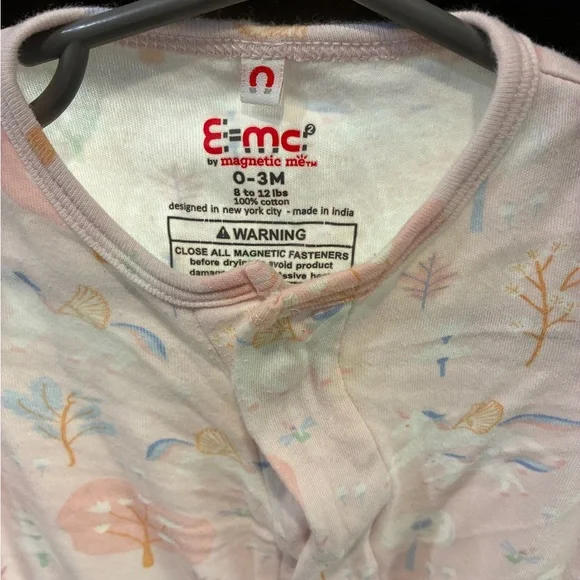 Magnetic Me Pink and Blue Footies Soft One Piece - Picture 2 of 2